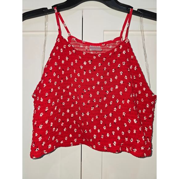 Red Floral Smocked Tank - XL - Picture 2 of 6